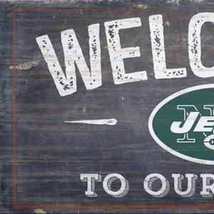 Fan Creations New York Jets Welcome Distressed 6 x 12 Sign New with tags